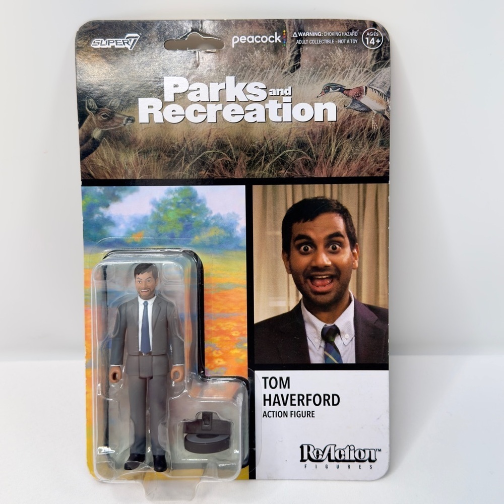 Tom Haverford Parks and Recreation Super7 ReAction Action Figure new Sealed - Picture 2 of 7